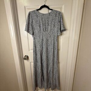 Missguided Women's 6 NWT Dalmation Flutter Sleeve Split Thigh Midi Dress